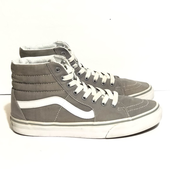 Vans Shoes - Vans Gray Canvas Sk8 Hi Sneakers